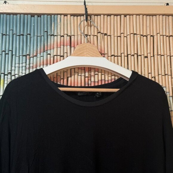 H by Halston Essentials, Short Sleeve Rayon Blend T-Shirt, Black, Medium - Picture 4 of 9